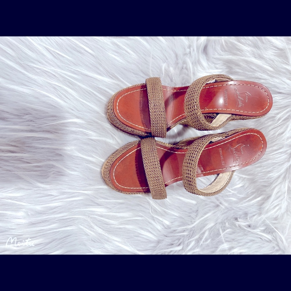 Christian Louboutin Espadrille Wedge Sandals